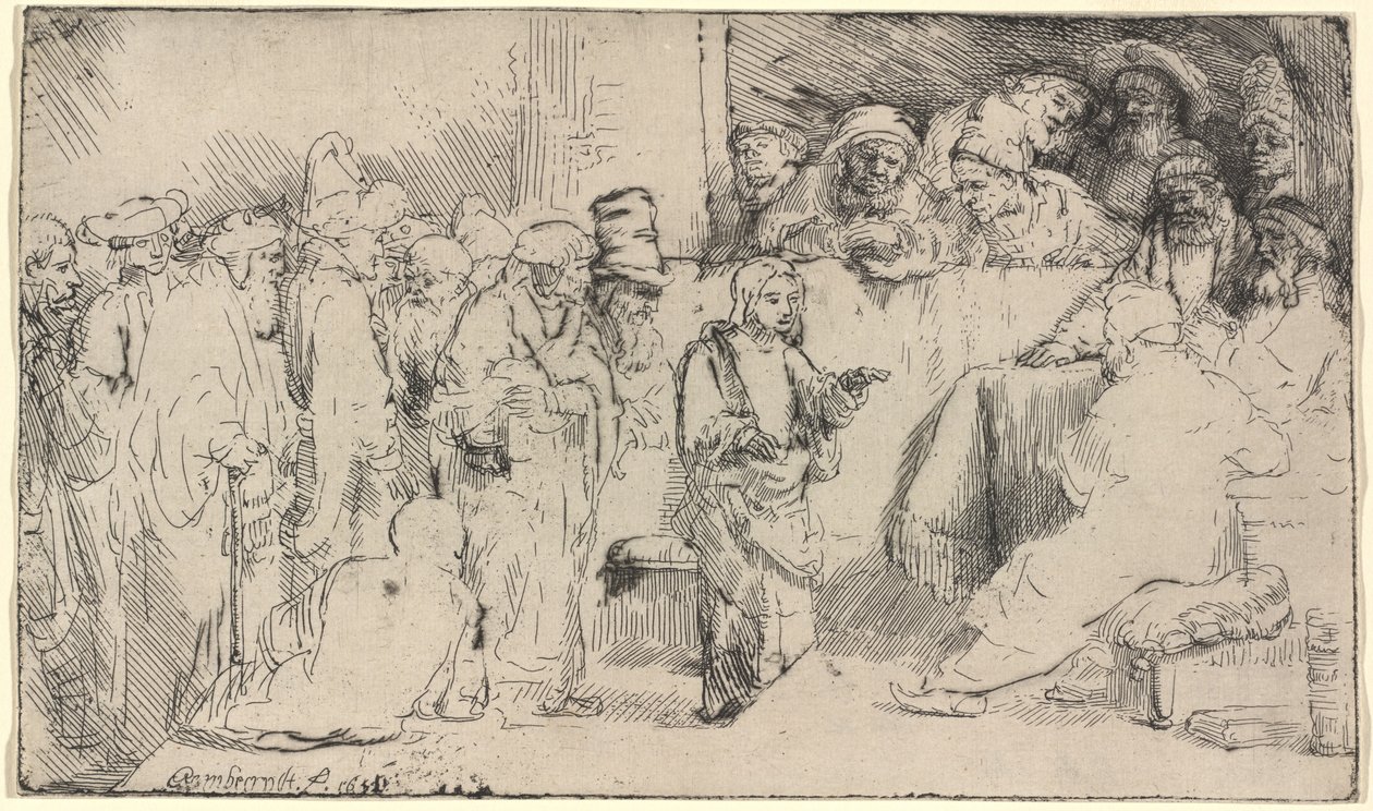 Christ Disputing with the Doctors: a Sketch by Rembrandt van Rijn