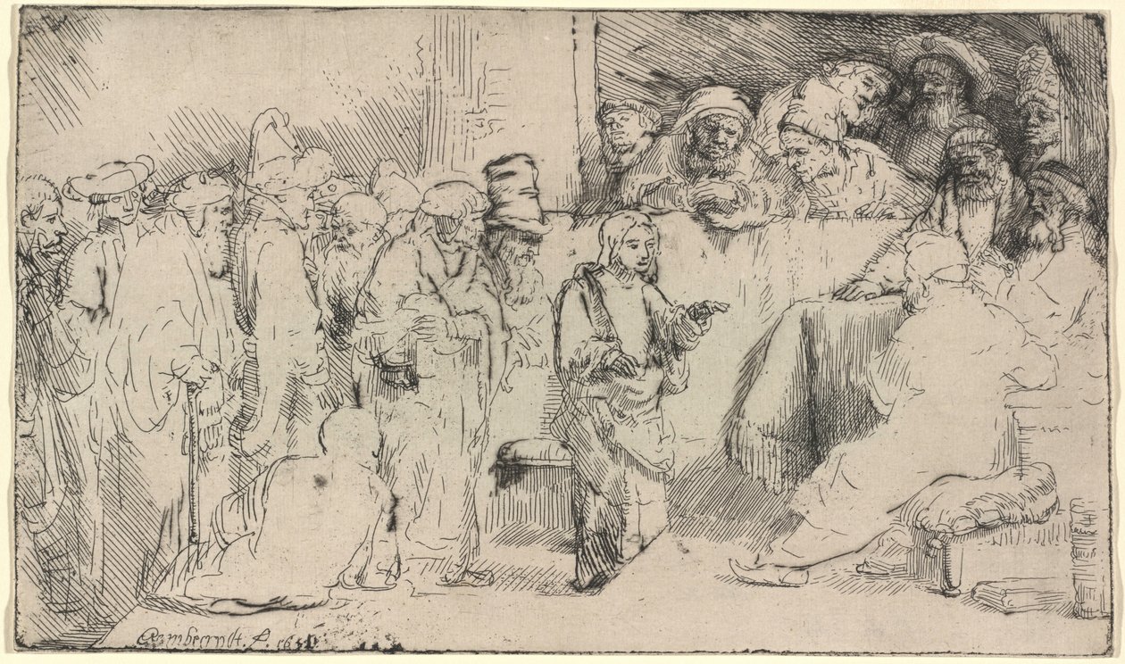 Christ Disputing with the Doctors: a Sketch by Rembrandt van Rijn