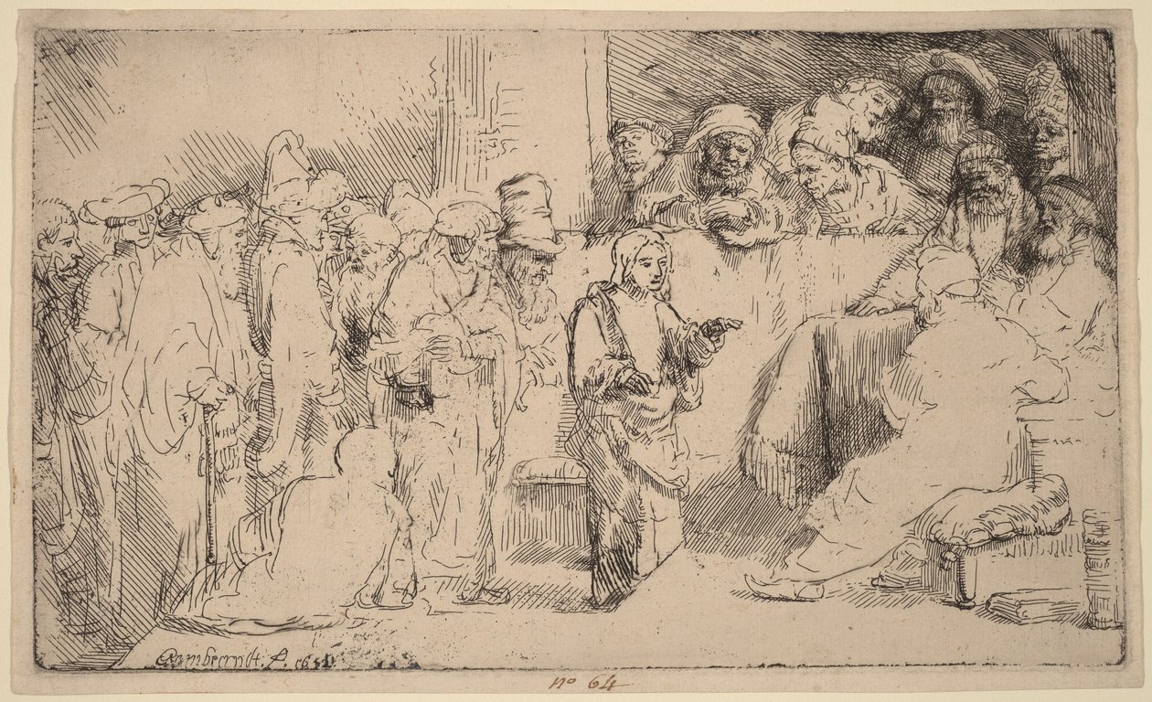 Christ Disputing with the Doctors: A Sketch by Rembrandt van Rijn