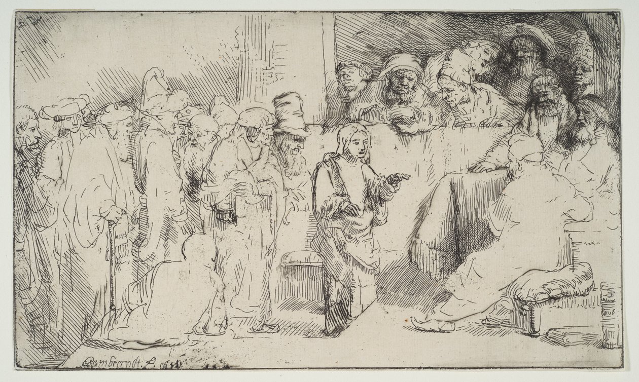 Christ Disputing with the Doctors, a sketch, 1652 by Rembrandt van Rijn