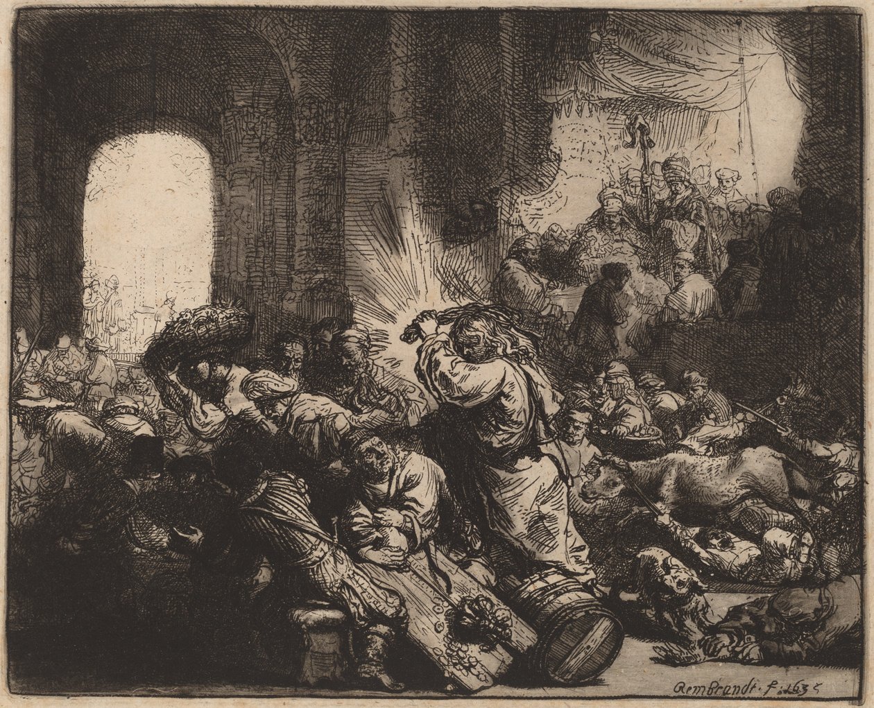 Christ Driving the Money Changers from the Temple by Rembrandt van Rijn
