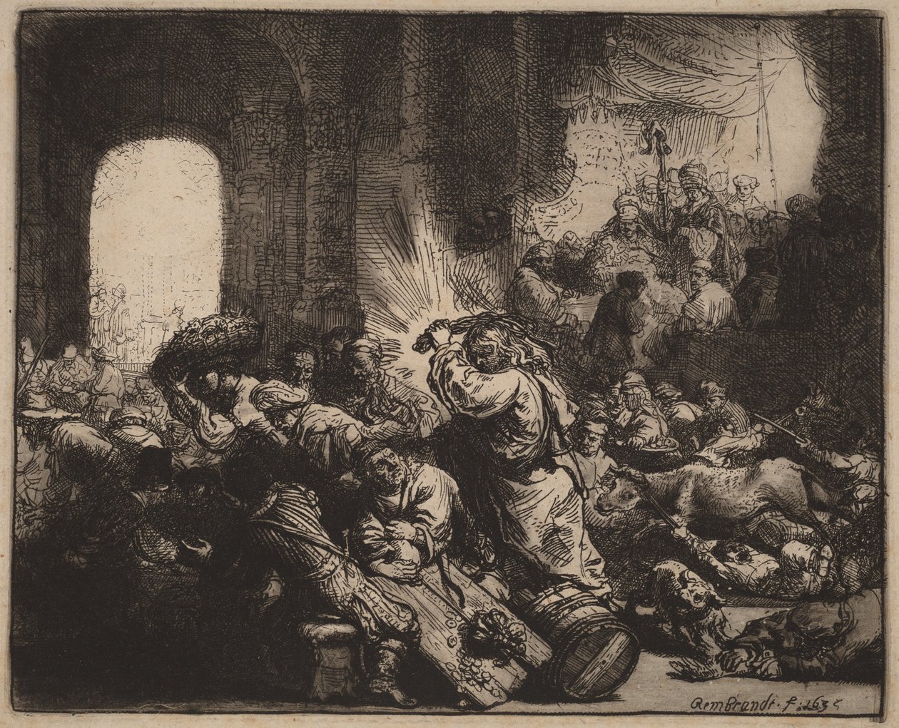 Christ Driving the Money Changers from the Temple by Rembrandt van Rijn