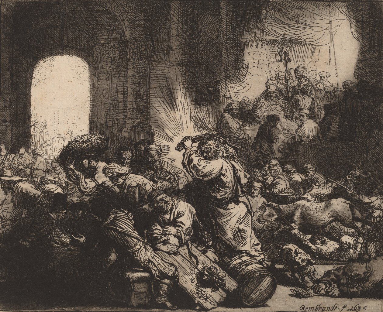Christ Driving the Money Changers from the Temple, 1635 by Rembrandt van Rijn