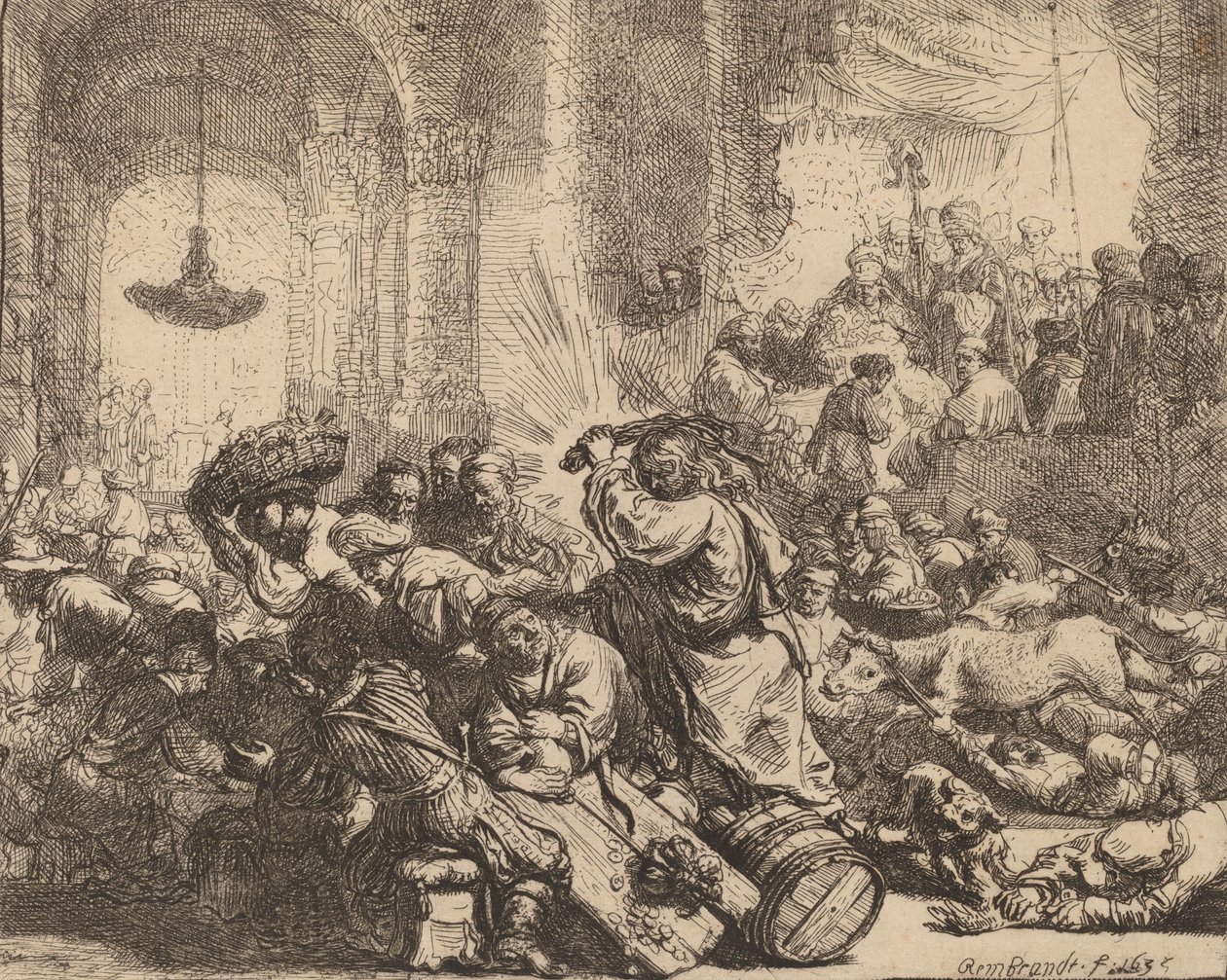 Christ Driving the Money Changers from the Temple by Rembrandt van Rijn