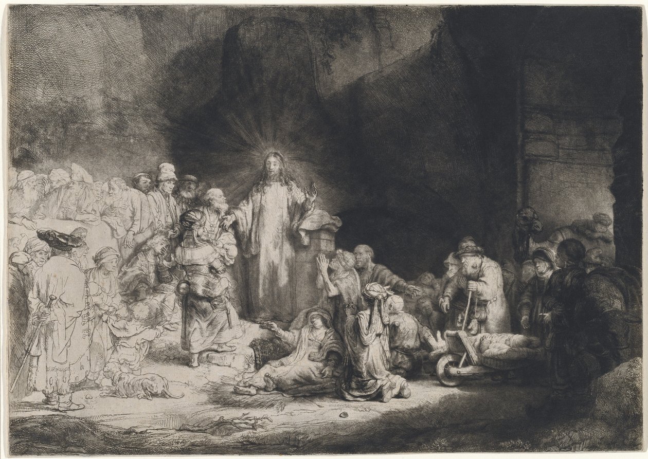 Christ Preaching (The Hundred Guilder Print) by Rembrandt van Rijn