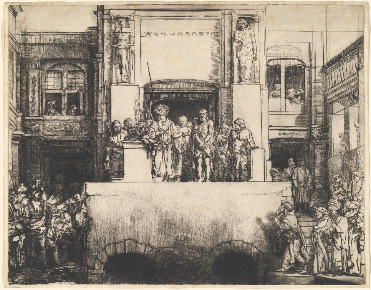 Christ Presented to the People: Oblong Plate by Rembrandt van Rijn