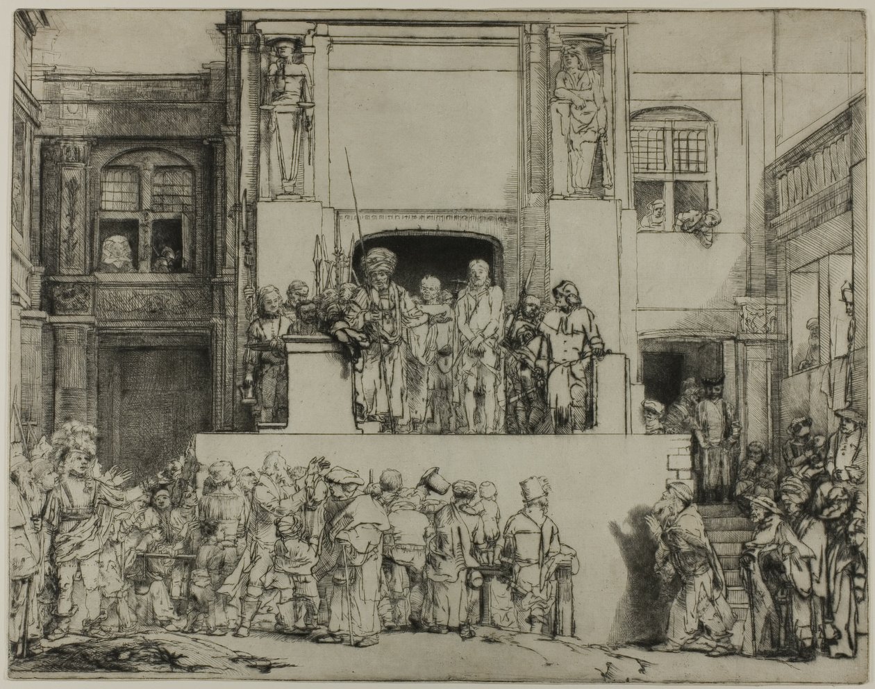 Christ Presented to the People: Oblong Plate by Rembrandt van Rijn