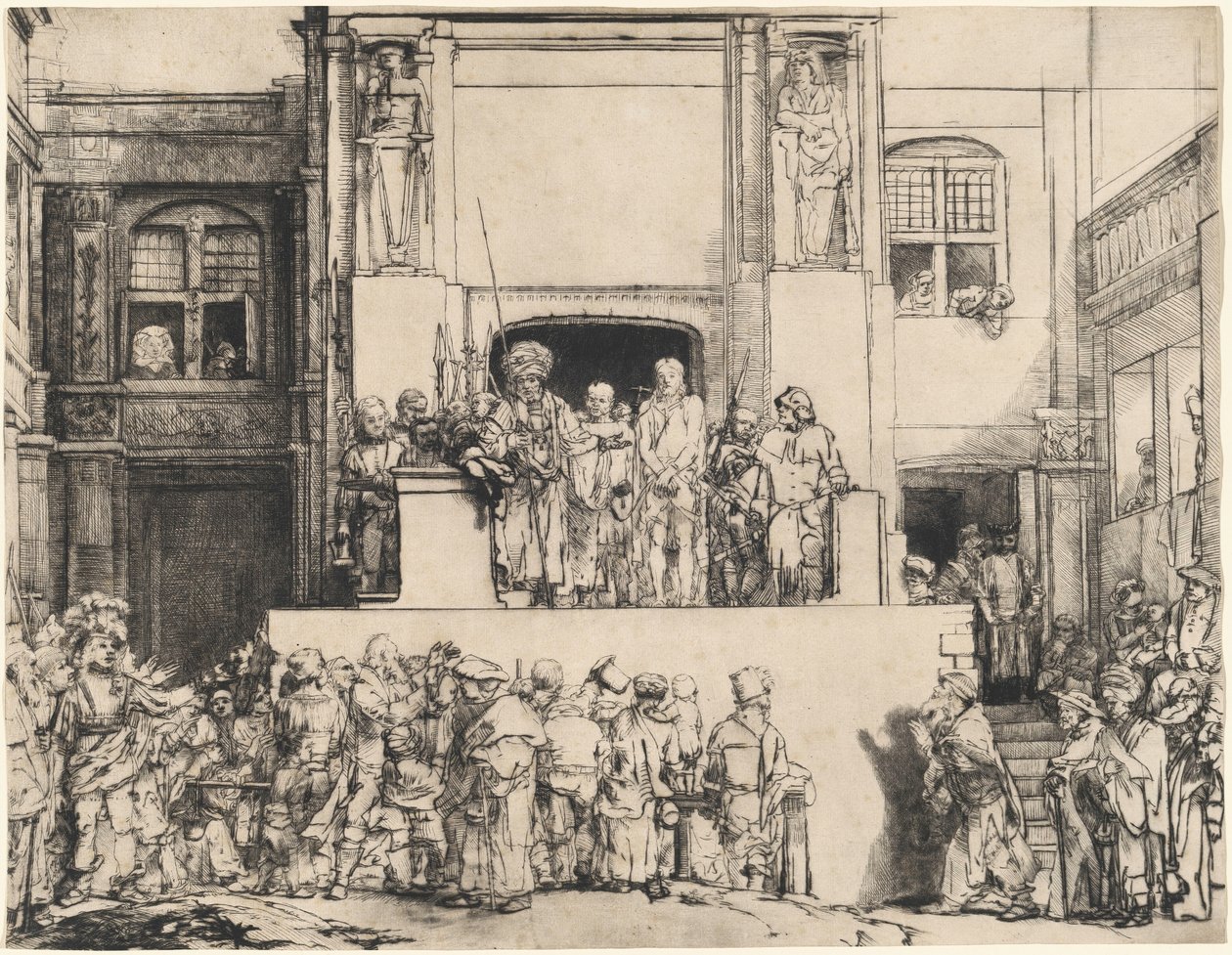 Christ Presented to the People: Oblong Plate by Rembrandt van Rijn