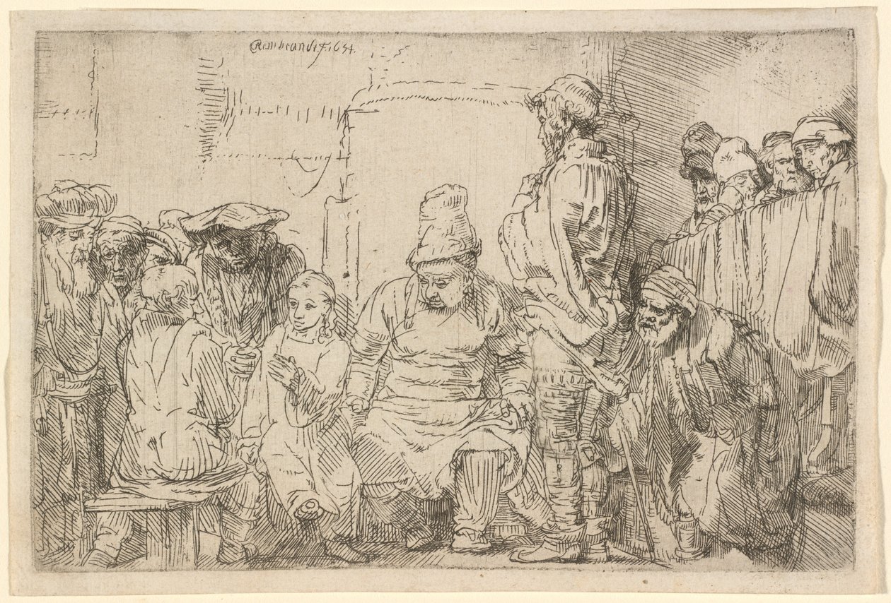 Christ Seated Disputing with the Doctors by Rembrandt van Rijn