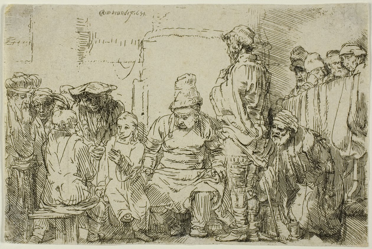 Christ Seated Disputing with the Doctors by Rembrandt van Rijn