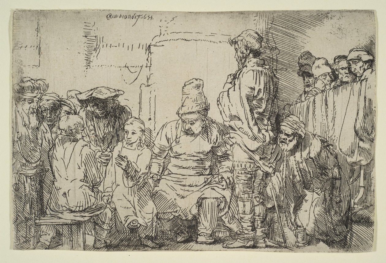 Christ Seated Disputing with the Doctors by Rembrandt van Rijn