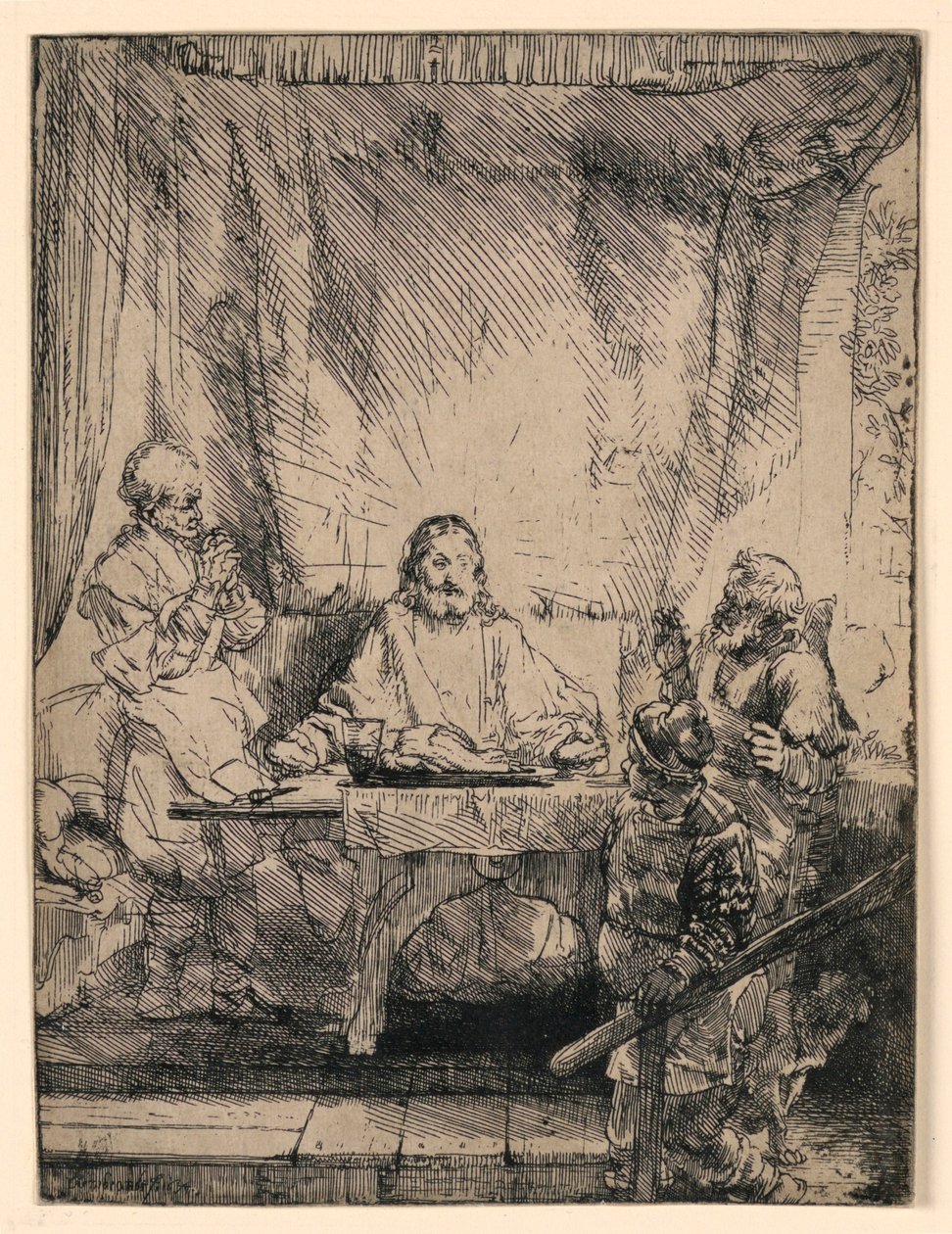 Christ at Emmaus: The Larger Plate by Rembrandt van Rijn