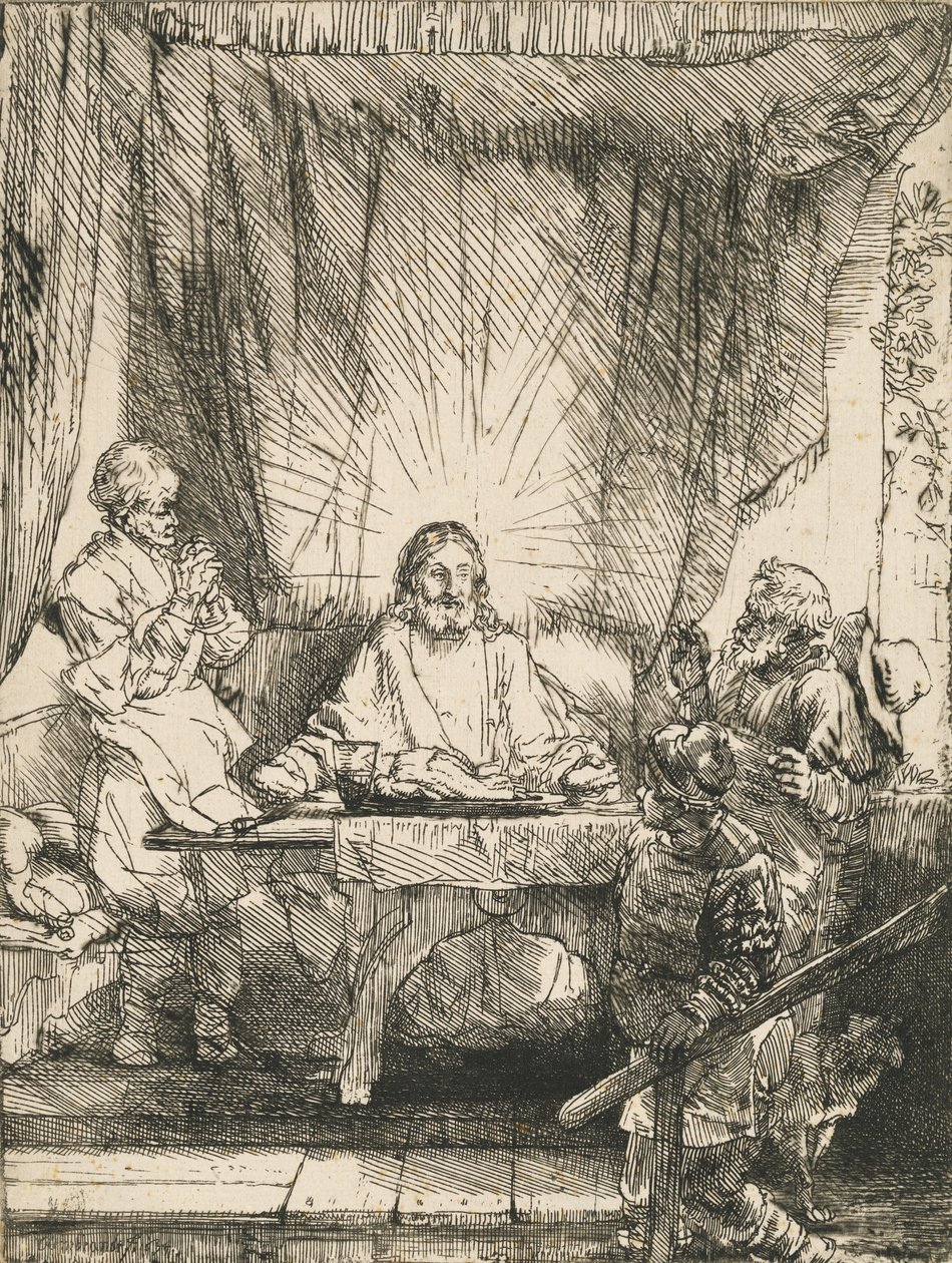Christ at Emmaus: the Larger Plate by Rembrandt van Rijn