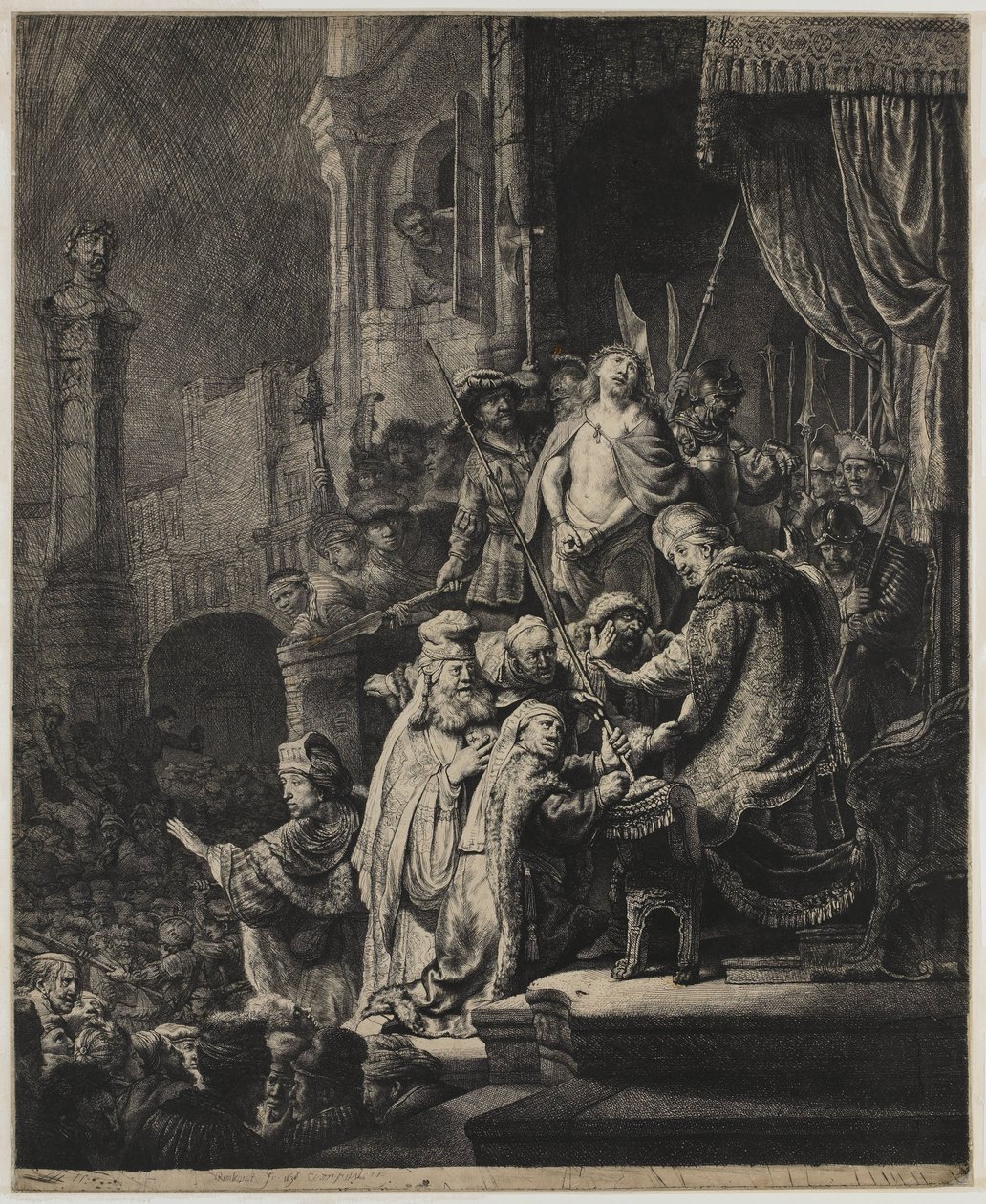 Christ Before Pilate: Large Plate by Rembrandt van Rijn