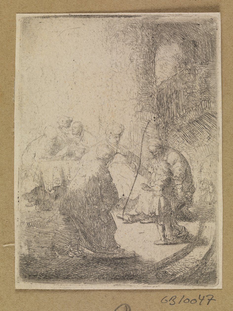 Christ as a Child and the Scribes. Small Plate by Rembrandt van Rijn