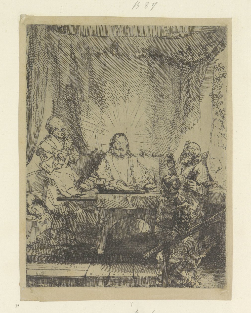 Christ at Emmaus: Large Plate (Collection of Eighty-Five Original Prints series) by Rembrandt van Rijn
