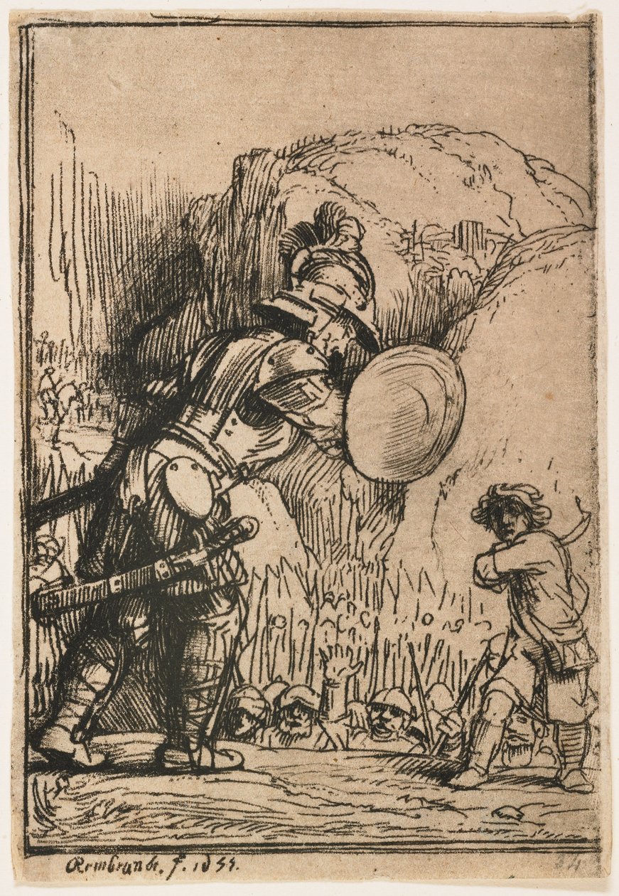 David and Goliath by Rembrandt van Rijn
