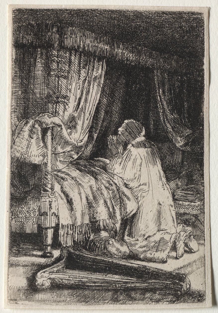 David in Prayer by Rembrandt van Rijn