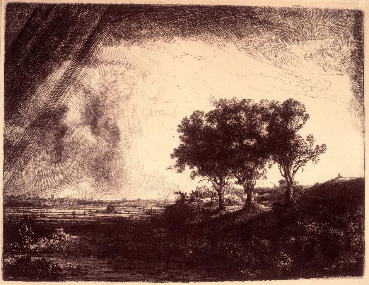 The Landscape with the Three Trees by Rembrandt van Rijn