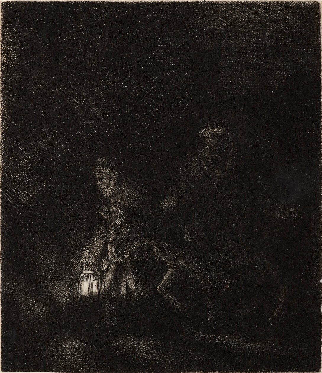 Flight into Egypt: A Night Piece by Rembrandt van Rijn