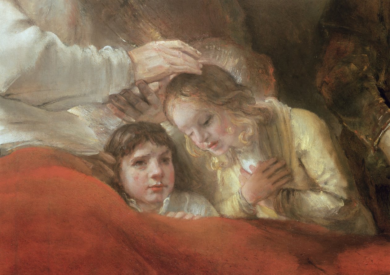 Jacob Blessing the Sons of Joseph (detail) by Rembrandt van Rijn