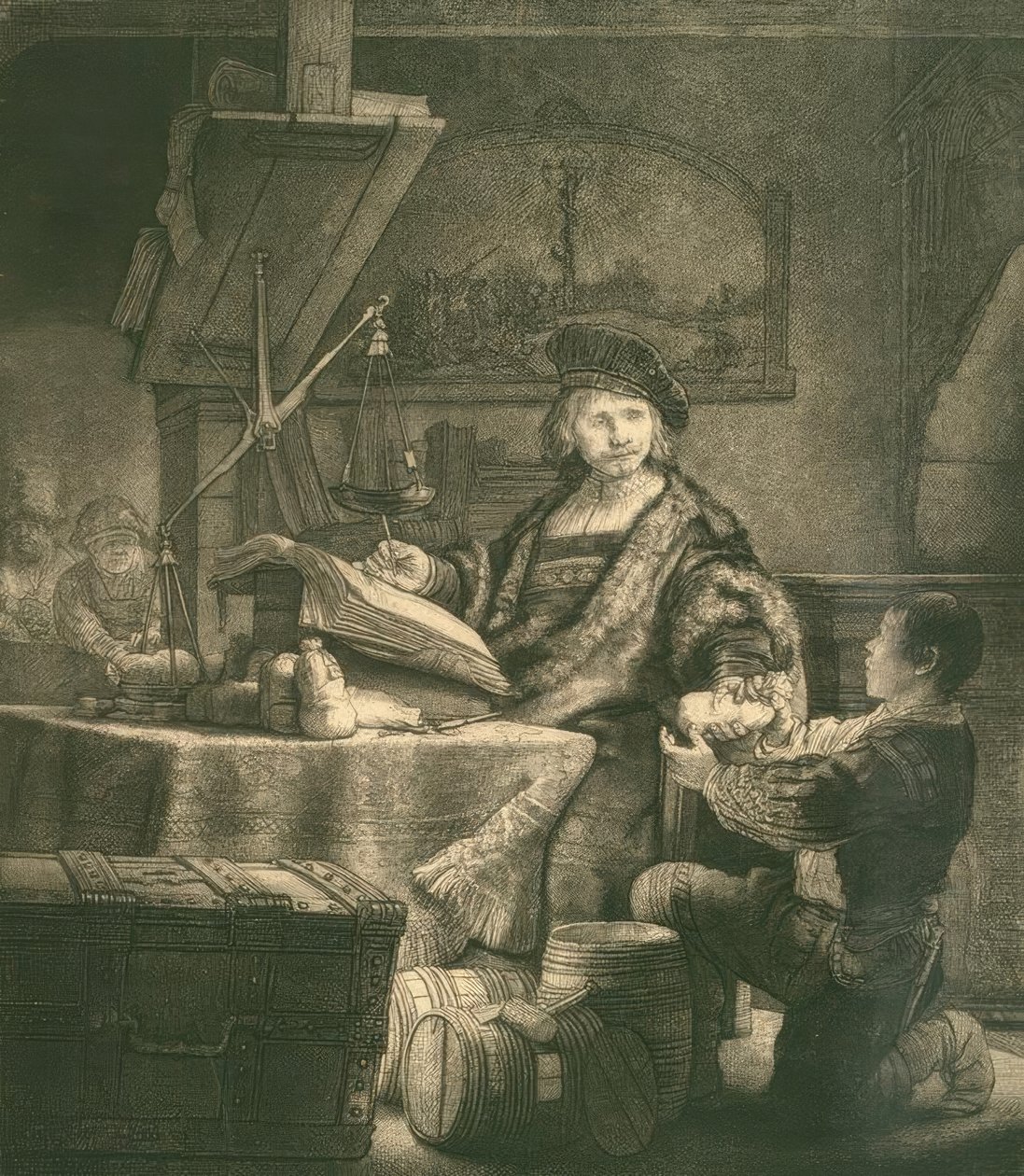 Jan Uijtenbogaert, Called the Gold Weigher by Rembrandt van Rijn