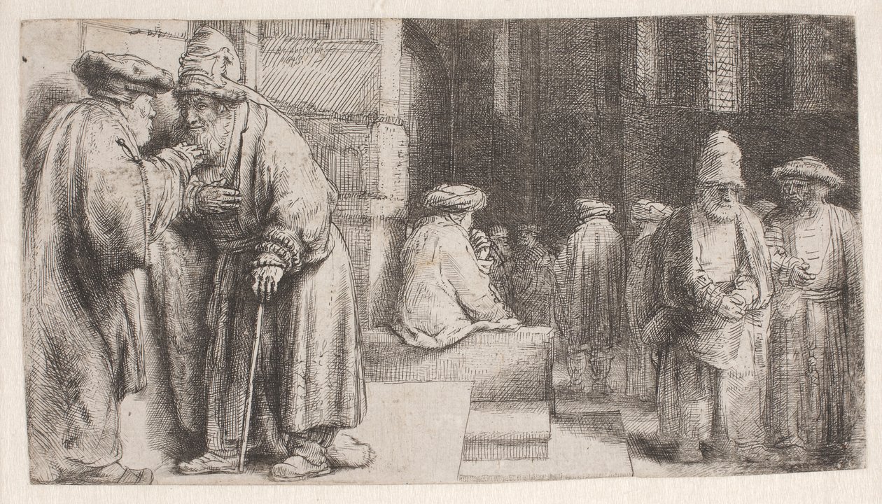 Jews in Synagogue by Rembrandt van Rijn