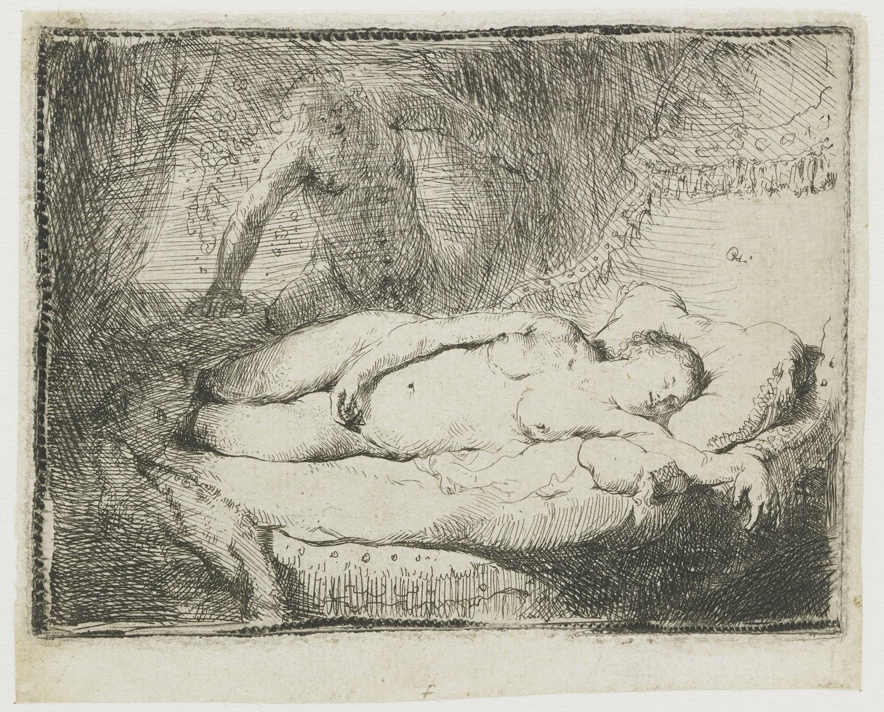Jupiter and Antiope: Smaller Plate by Rembrandt van Rijn