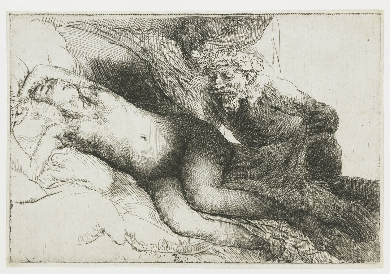 Jupiter and Antiope: The Larger Plate by Rembrandt van Rijn
