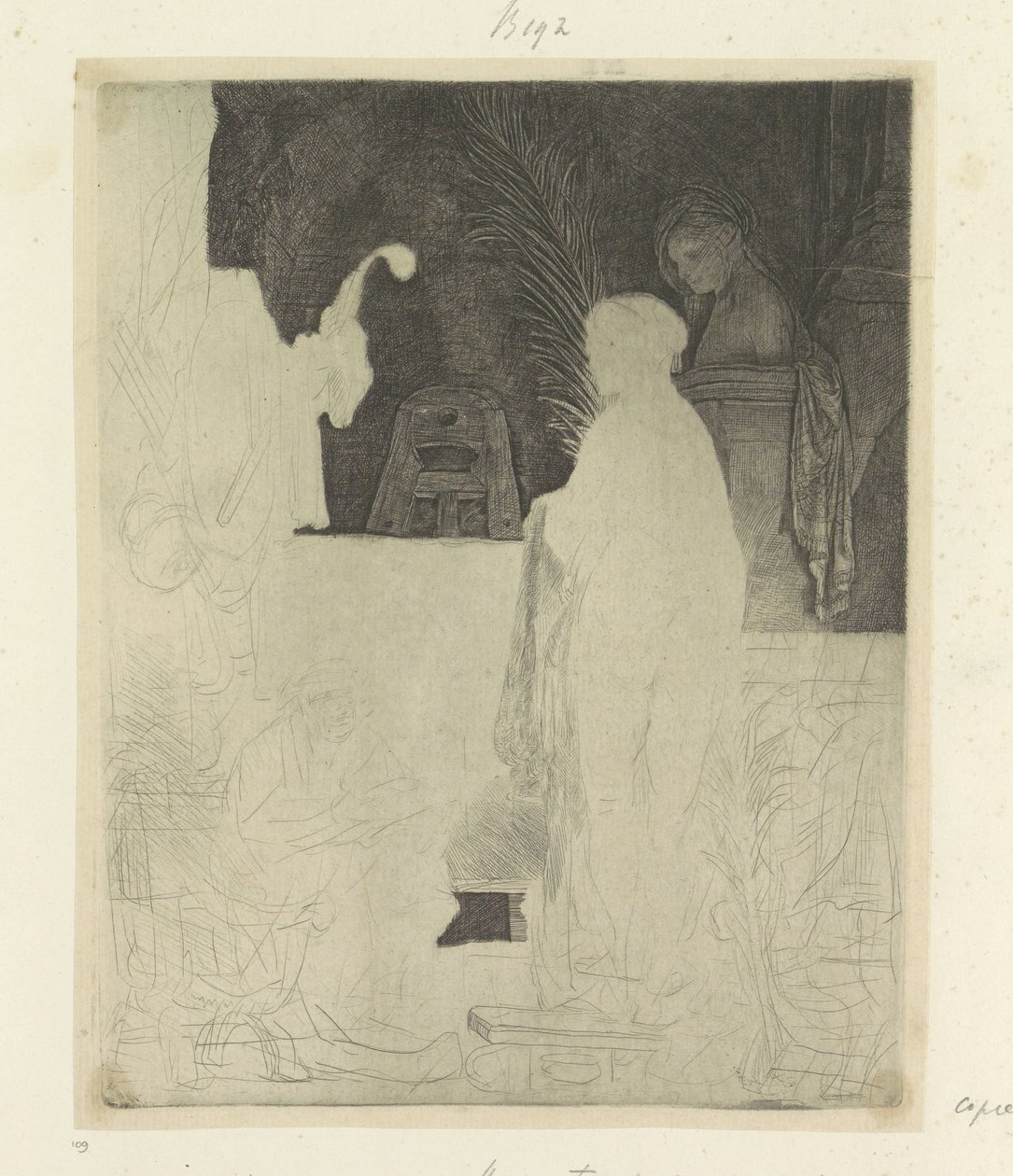 Artist Drawing from a Model by Rembrandt van Rijn