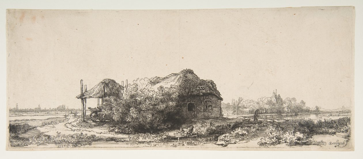 Landscape with a Cottage and a Haybarn by Rembrandt van Rijn