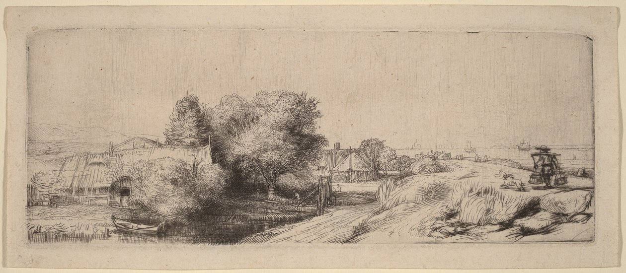 Landscape with a Milkman by Rembrandt van Rijn