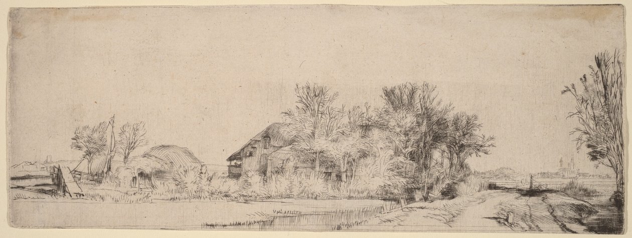 Landscape with a Road Beside a Canal by Rembrandt van Rijn