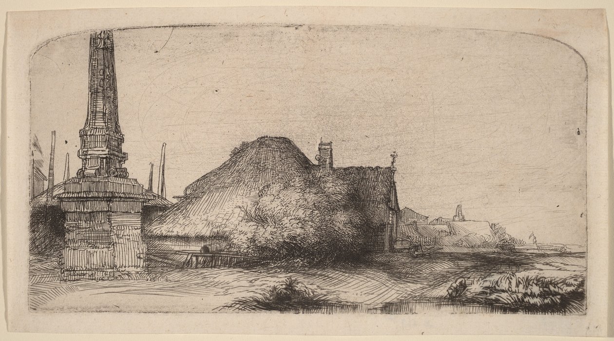 Landscape with an Obelisk by Rembrandt van Rijn