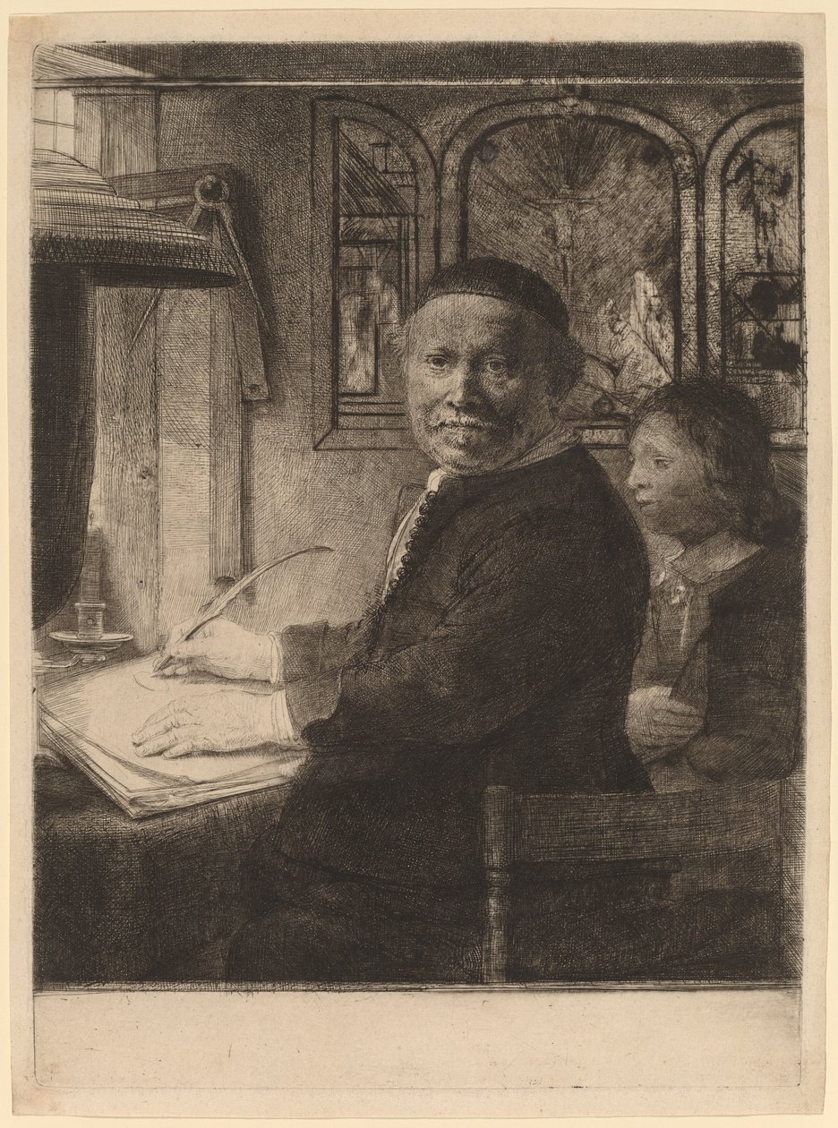 Lieven Willemsz van Coppenol: the Smaller Plate by Rembrandt van Rijn