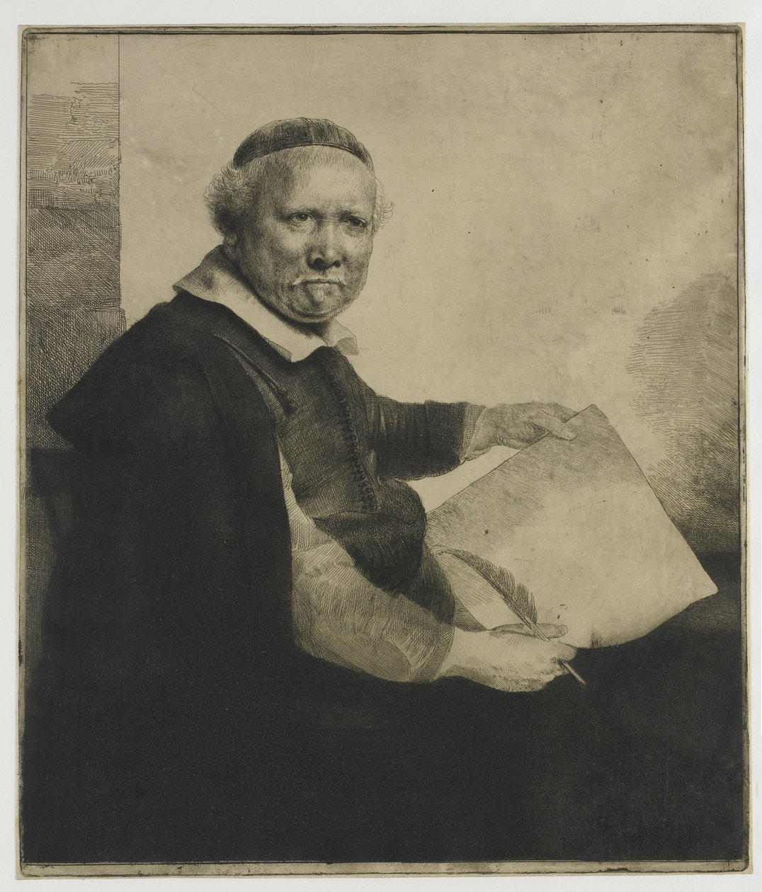 Lieven Willemsz. van Coppenol, Writing Master: The Larger Plate by Rembrandt van Rijn