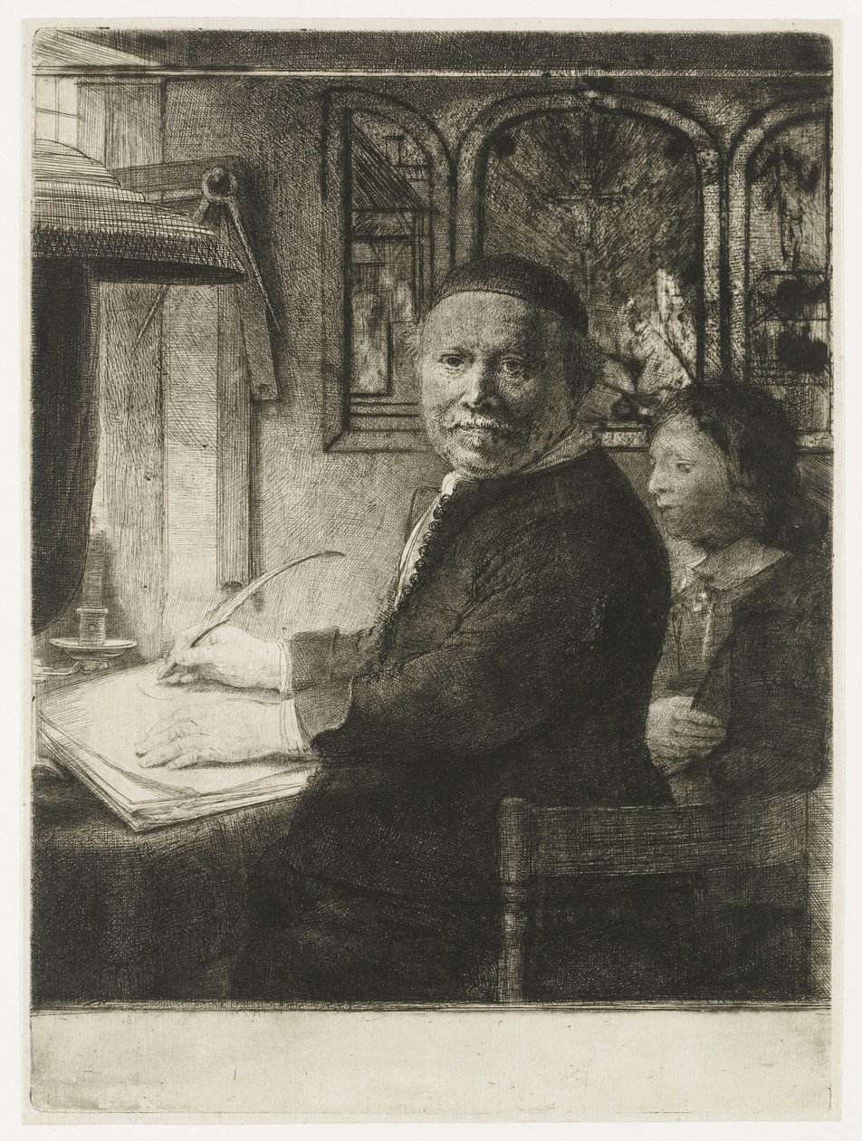 Lieven Willemsz. van Coppenol, Writing Master (Smaller Plate) by Rembrandt van Rijn