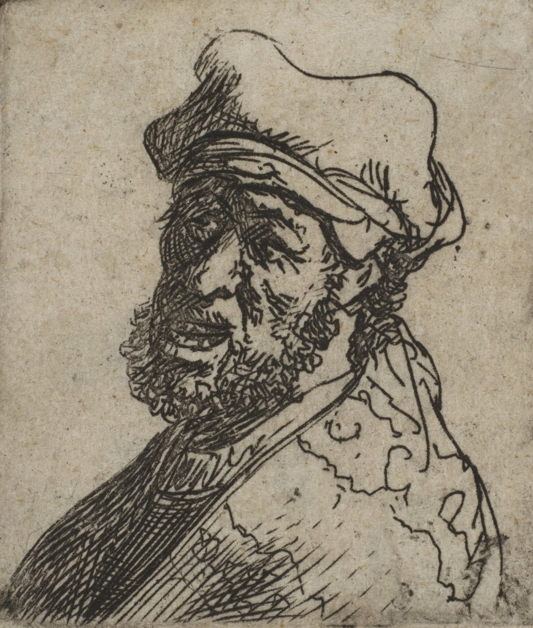 Man Crying Out, Three-Quarters Left: Bust by Rembrandt van Rijn
