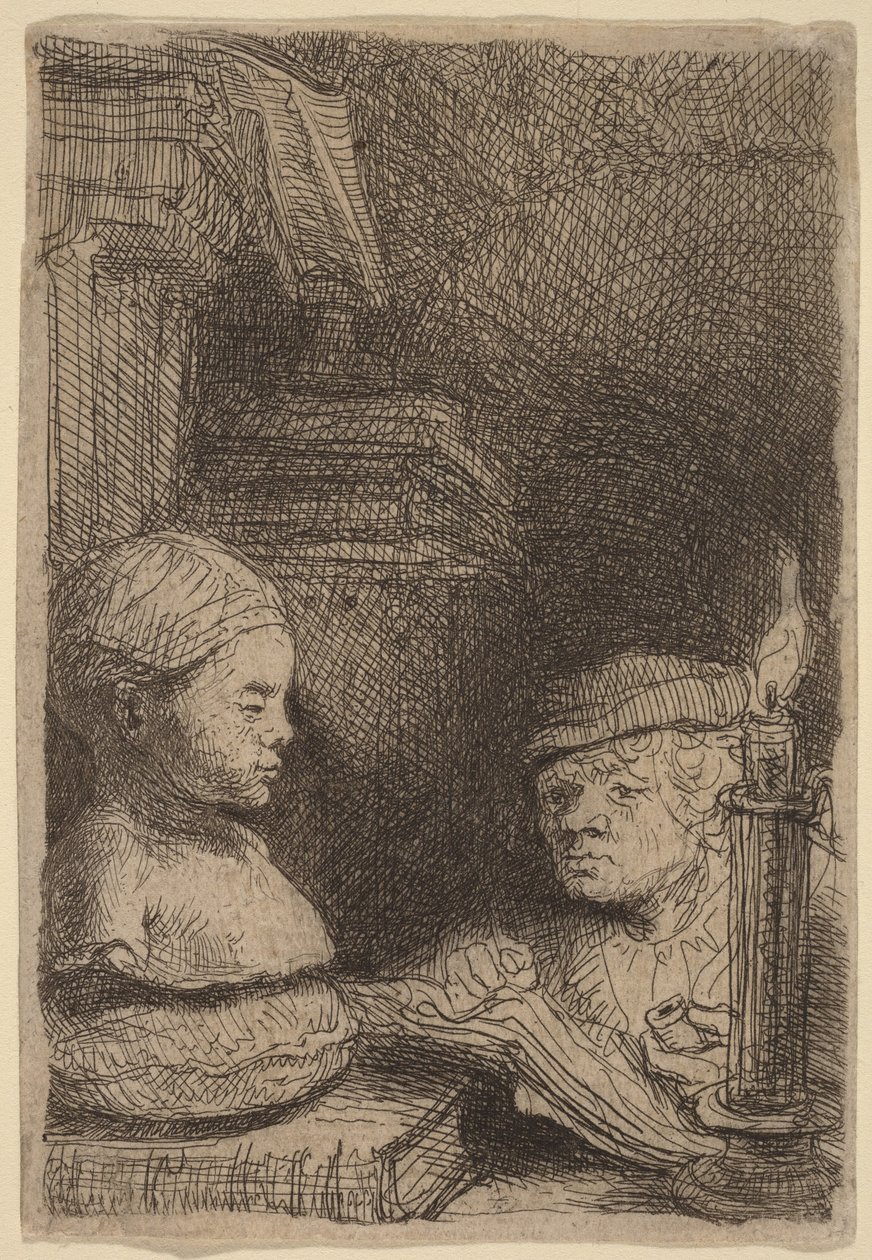 Man Drawing from a Cast by Rembrandt van Rijn