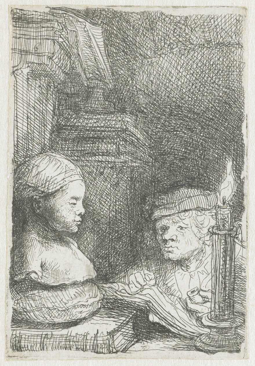 Man Drawing from a Cast by Rembrandt van Rijn