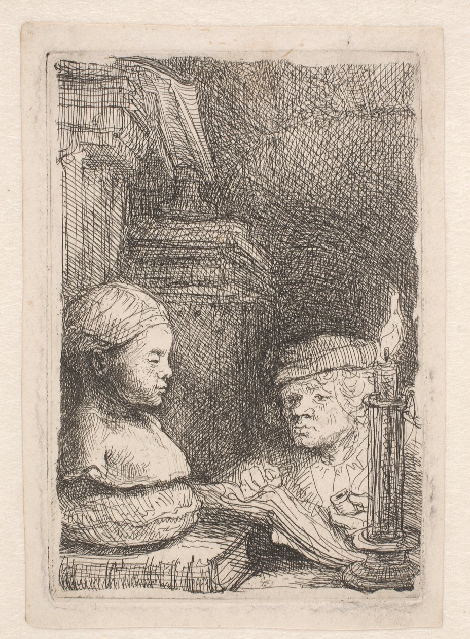 Man Drawing from a Cast by Rembrandt van Rijn