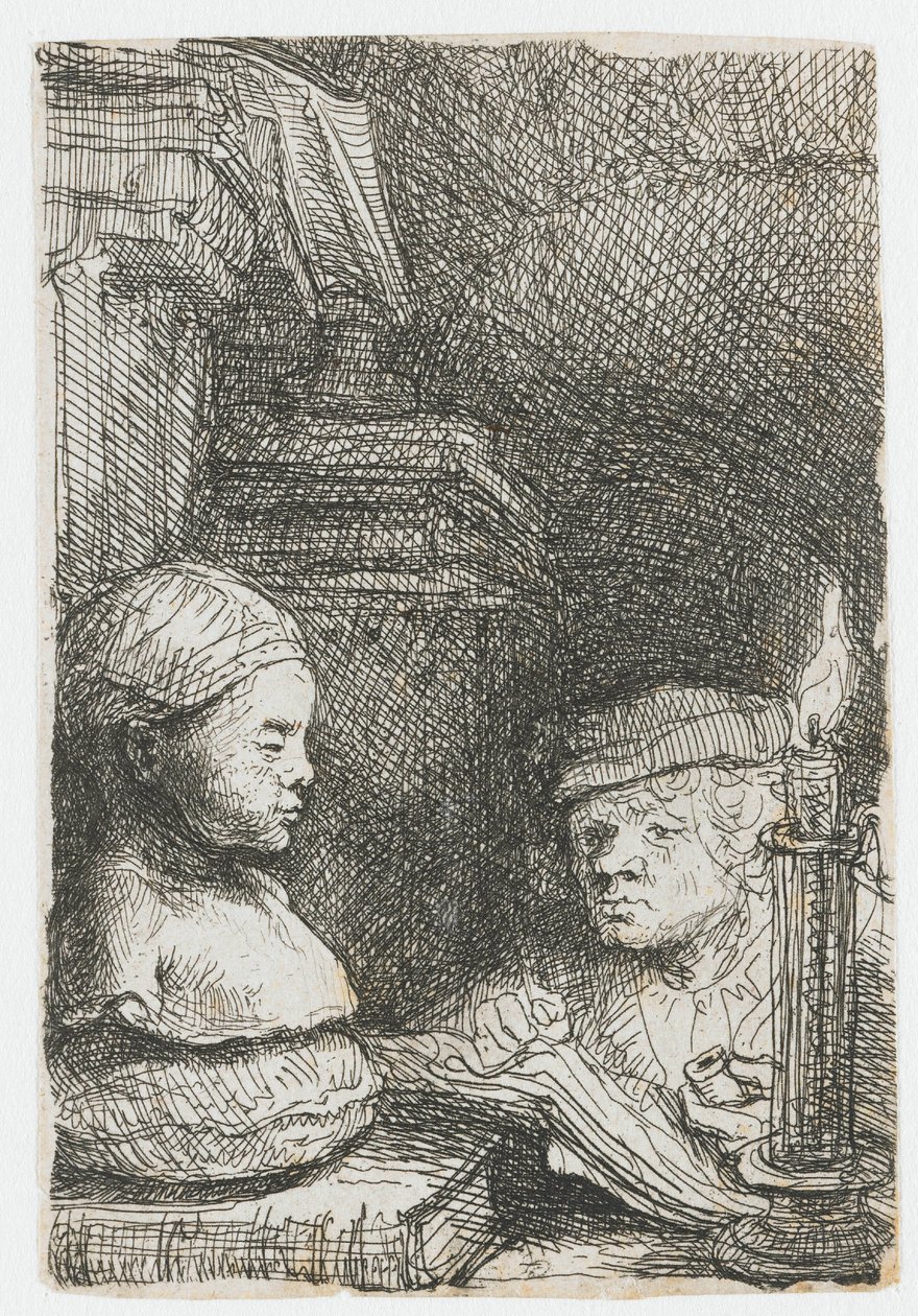 Man Drawing from a Cast by Rembrandt van Rijn