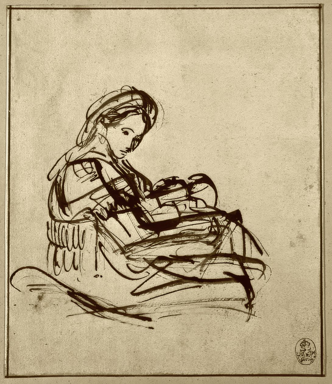 Mary with the Child by Rembrandt van Rijn