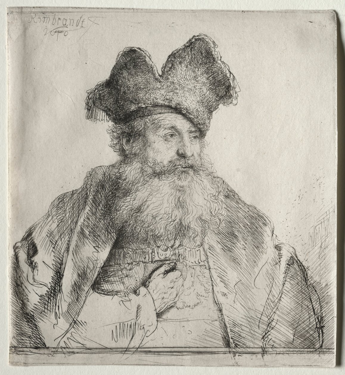 Old Man with a Divided Fur Cap by Rembrandt van Rijn