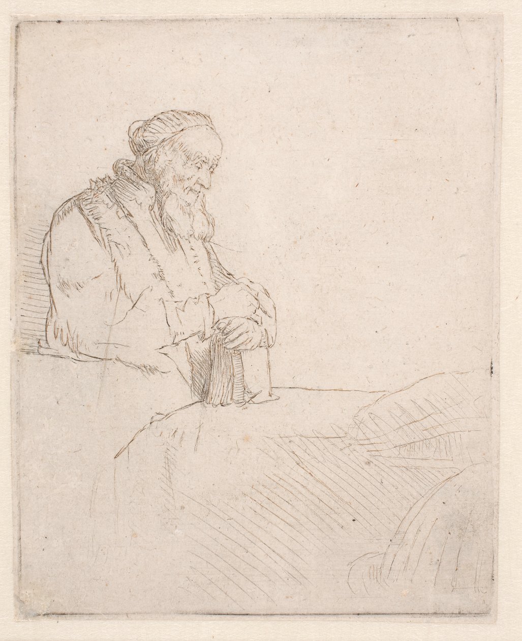 Old Man in Meditation, Leaning on a Book by Rembrandt van Rijn