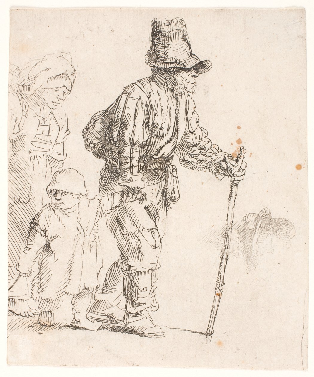 Peasant Family on the Tramp by Rembrandt van Rijn