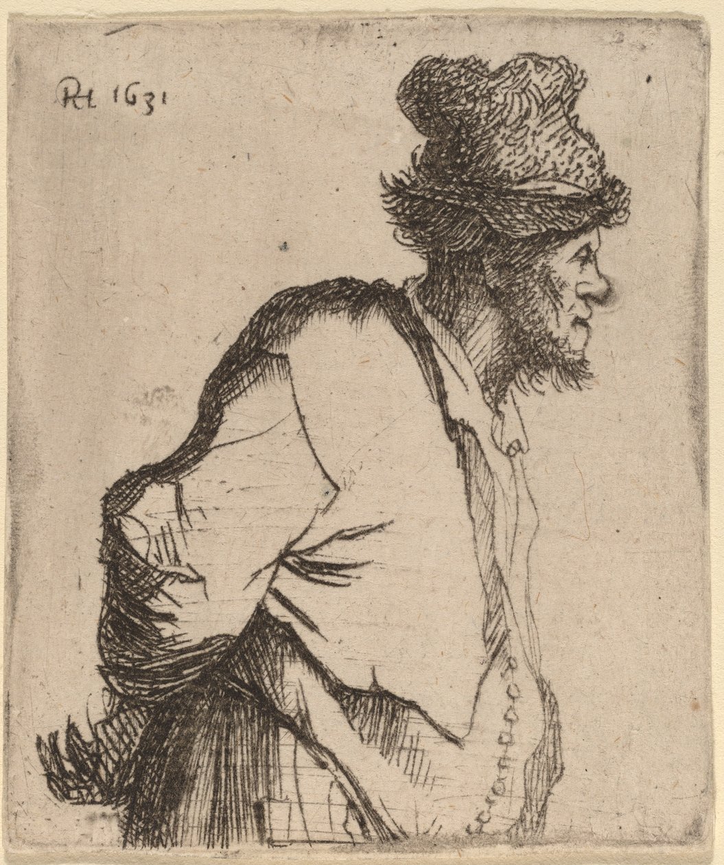 Peasant with His Hands behind His Back by Rembrandt van Rijn