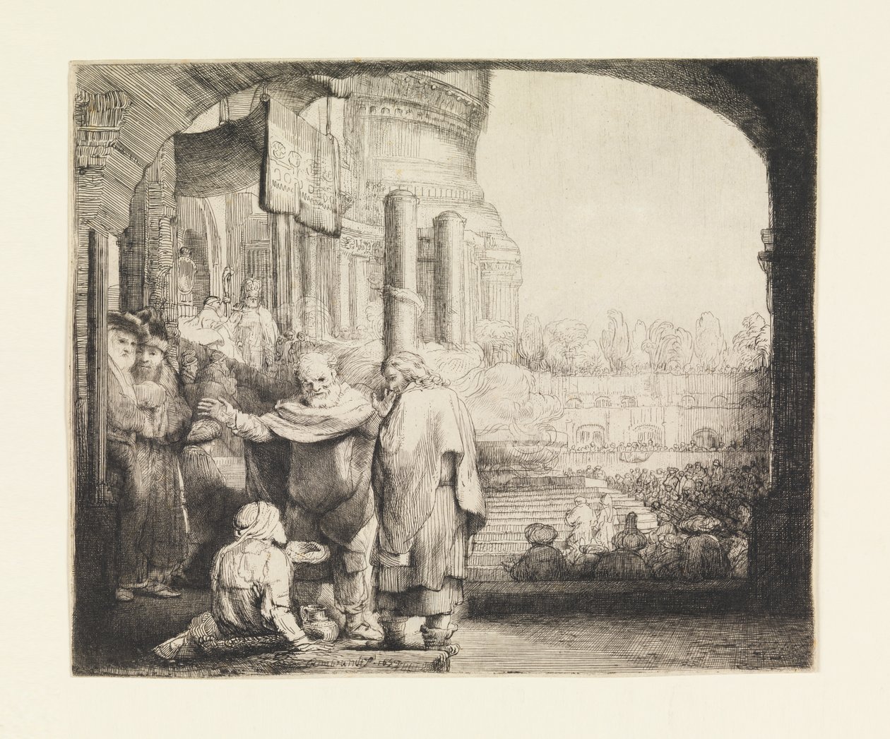 Peter and John Healing the Cripple at the Gate of the Temple by Rembrandt van Rijn