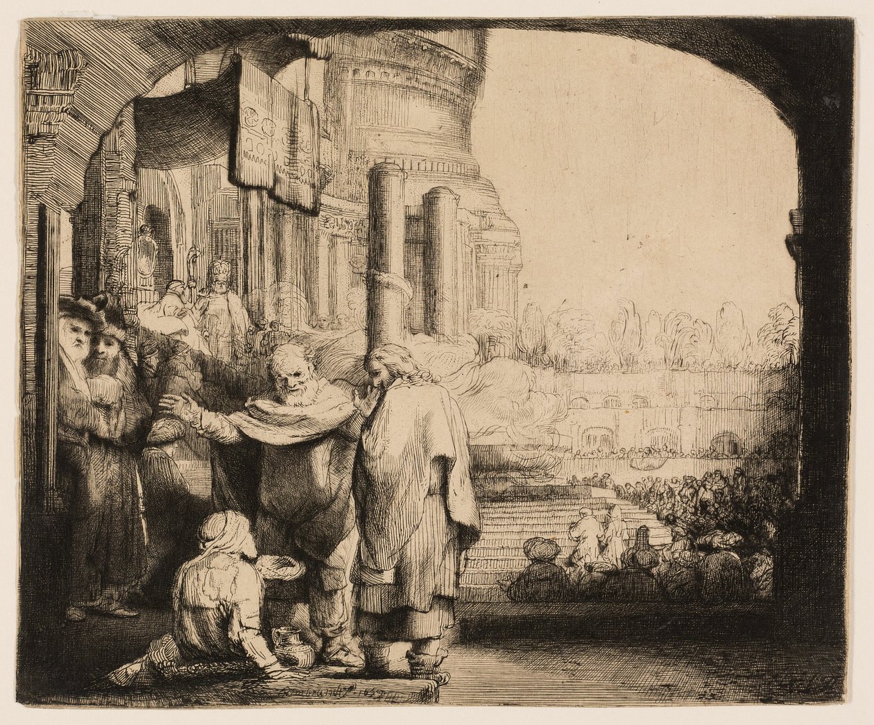Peter and John Healing the Cripple at the Gate of the Temple by Rembrandt van Rijn