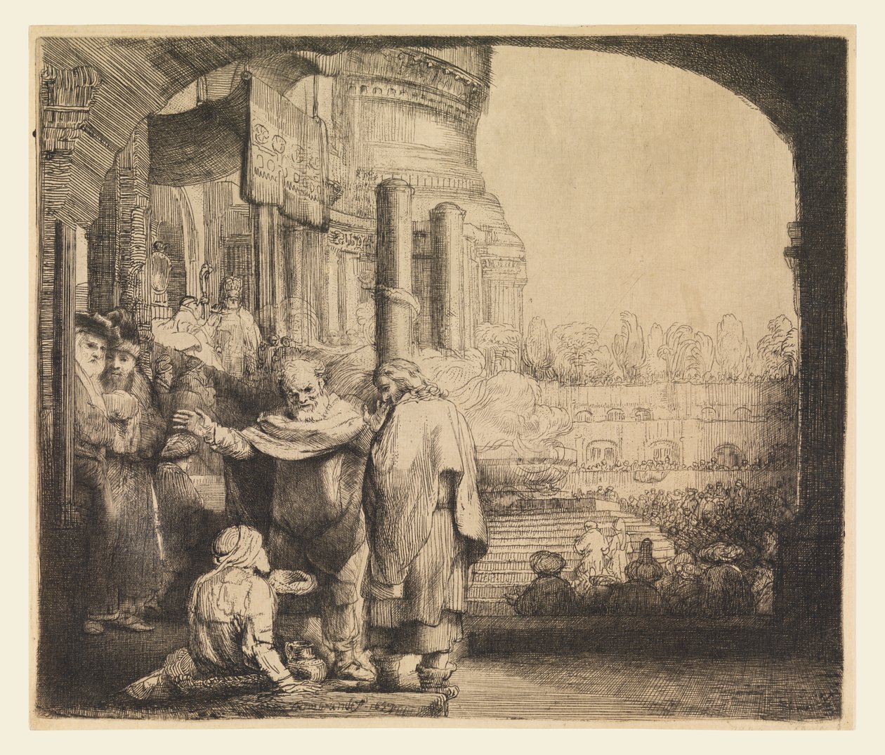 Peter and John at the Gate of the Temple by Rembrandt van Rijn
